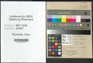 Entnazifizierung Artur Richards , geb. 27.09.1905 (Verwalter)