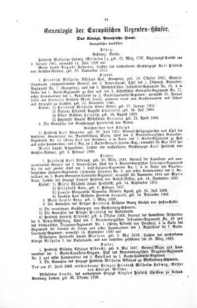 Genealogie der Europäischen Regenten-Häuser