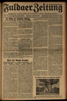 Erste Ausgabe vom Sonntag, den 08. Februar 1931.