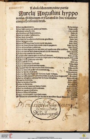 Tabula librorum prime partis
