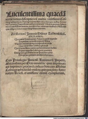 Luculentissima quaedam terrae totius descriptio