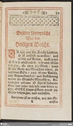 Dritter Unterricht Von der Heiligen Beicht