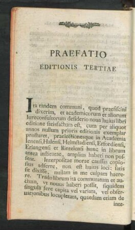 Praefatio Editionis Tertiae