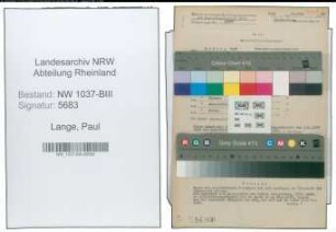 Entnazifizierung Paul Lange , geb. 09.11.1906 (Verw.Angestellter)