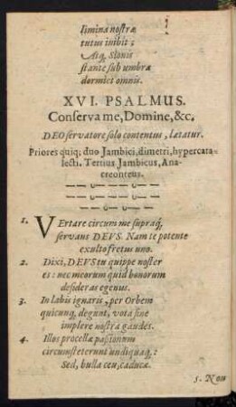 XVI. - XX. Psalmus.