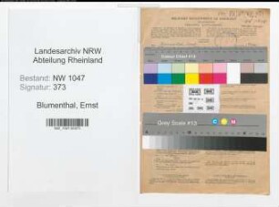 Entnazifizierung Ernst Blumenthal , geb. 17.10.1896 (Angestellter)