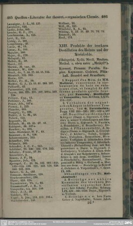 XIII. Produkte der trocknen Destillation des Holzes und der Steinkohle