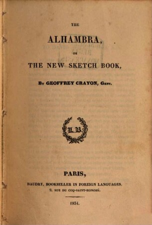 The Alhambra or the new sketch book