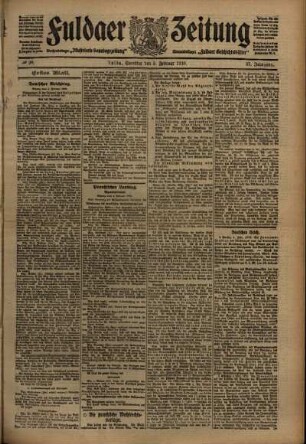 Erste Ausgabe vom Samstag, den 05. Februar 1910.