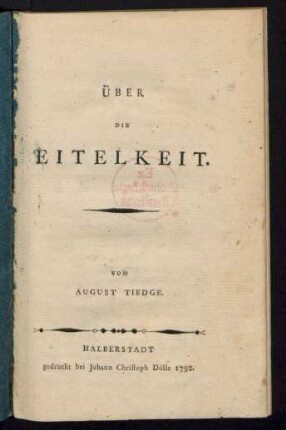 Über Die Eitelkeit