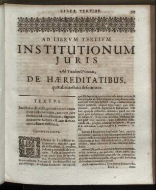 Ad Librum Tertium Institutionum Juris.