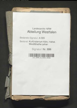Rechtsstreit des Franz Clemens von Fürstenberg gegen seine Brüder Friedrich Leopold und Theodor von Fürstenberg wegen Lehnsnachfolge