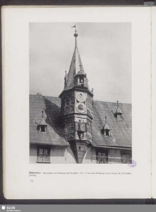 Ochsenfurt. Uhrtürmchen des Rathauses mit Kunstuhr, 1559-67 von dem Würzburger Hans Sycher für 350 Gulden gefertigt