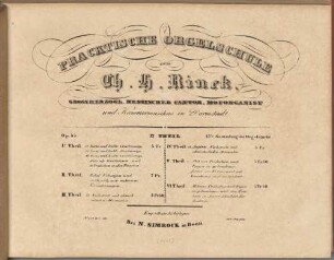 Pracktische Orgelschule : 15te Sammlung der Orgelstücke : Op. 55, II. Theil. Pedal-Uebungen und 12 Choräle mit mehreren Veränderungen