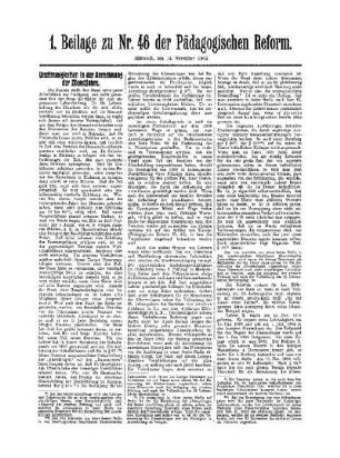 Unstimmigkeiten in der Anrechnung der Dienstjahre : 1. Beilage zu Nr. 46 der Pädagogischen Reform