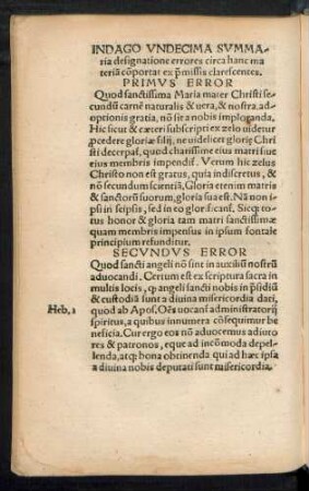 Indago Undecima Summaria designatione errores circa hanc materiam comportat ex praemissis clarescentes.