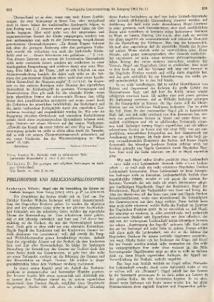 855-857 [Rezension] Seeberger, Wilhelm, Hegel