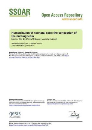 Humanization of neonatal care: the conception of the nursing team