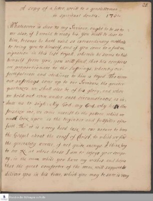 Brief von Heinrich Wilhelm Ludolf an [Unbekannt].