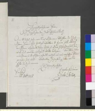 Brief von Felix, Gebrüder an Goethe, Johann Wolfgang von