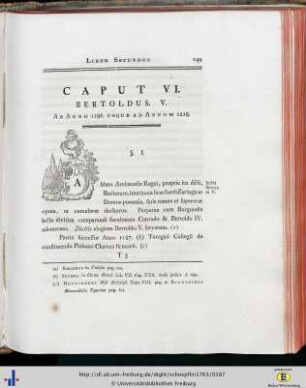 Cap. VI. Bertoldus V.