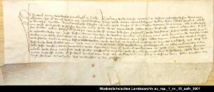 Der Häuptling Frederk Haren in Larrelt überträgt dem Häuptling Ulrich Cirksena den Ockenheerd = OUB I, Nr. 610, S. 537 Anhängende Siegel erhalten