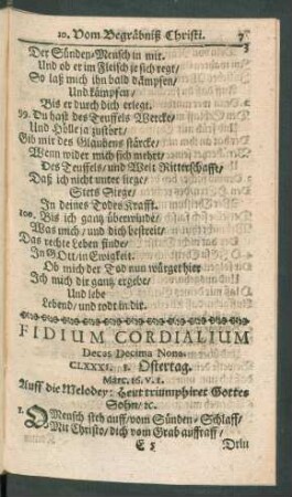 Fidium Cordialium Decas Decima Nona. CLXXXI. - CXC.