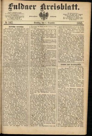 Ausgabe vom Dienstag, den 01. Dezember 1885.