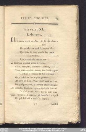 Fable XI. L'Ane verd.