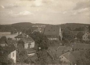 Frankenberg, Heimatmuseum : ehemaliges Rittergut, von Süden, vom Dachboden des Hauses Winklerstraße 4 gesehen