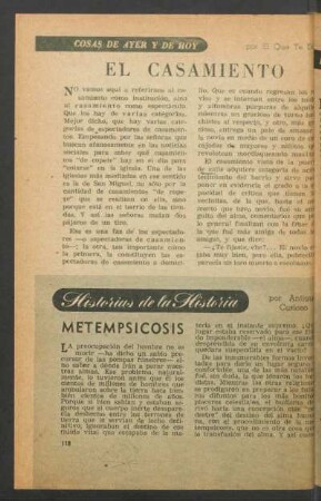 Metempsicosis : Historias de la historia