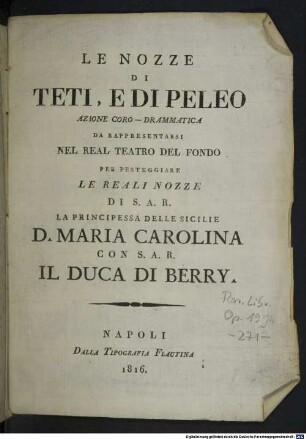 Le nozze di Teti, e di Peleo