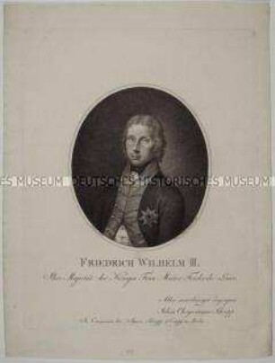 Ovales Brustbildnis des jungen Friedrich Wilhelm III. von Preußen