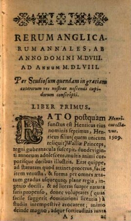 Rerum Anglicarum Henrico VIII., Edwardo VI. et Maria regnantibus Annales