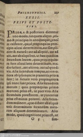XXXII. Prius Et Posterius