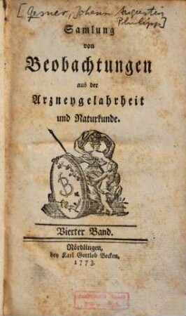 Sammlung von Beobachtungen aus der Arzney-Gelahrtheit, 4