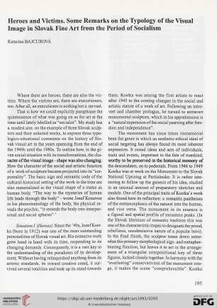 Heroes and victims. Some remarks on the typology of the visual image in Slovak fine art from the period of Socialism