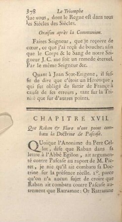 Chapitre XVII. Que Raban & Flore n'ont point combatu la Doctrine de Pascase.