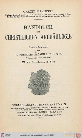 Handbuch der christlichen Archaeologie