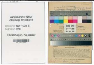 Entnazifizierung Alexander Elbertzhagen , geb. 09.02.1885 ()