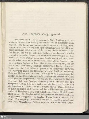 Aus Taucha's Vergangenheit