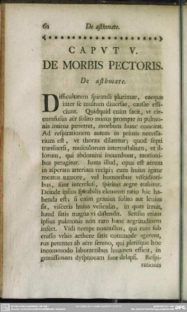 Caput V. De Morbis Pectoris