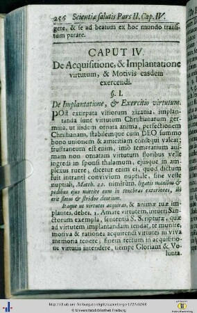 Caput IV. De Acquisitione, et Implantatione virtutum...