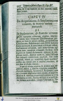 Caput IV. De Acquisitione, et Implantatione virtutum...