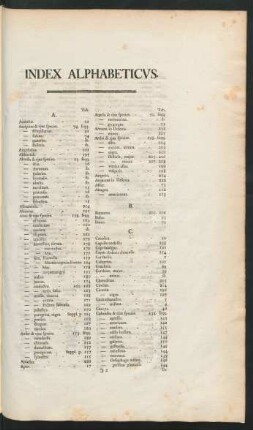 Index Alphabeticus