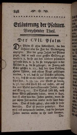 Der CVII. Psalm.