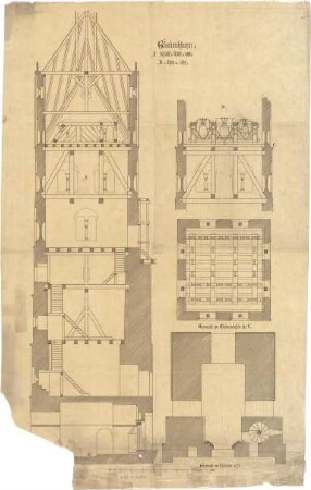 Schmidt, Heinrich von; Glockenturm - Glockenturm (Grundrisse, Schnitte)