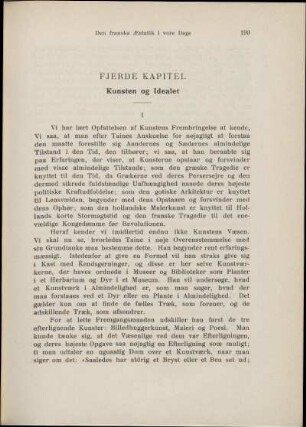 Fjerde Kapitel. Kunsten og Idealet
