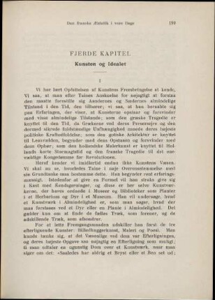 Fjerde Kapitel. Kunsten og Idealet