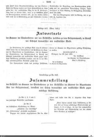 Beilagen zu Protokoll, 145. Sitzung